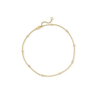 Ross-Simons Diamond Anklet in 18kt Gold Over Sterling
