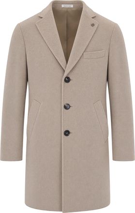 Breras Milano Beige Wool-Blend Coat