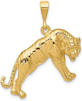 Diamond2Deal 14k Yellow Gold Tiger Charm