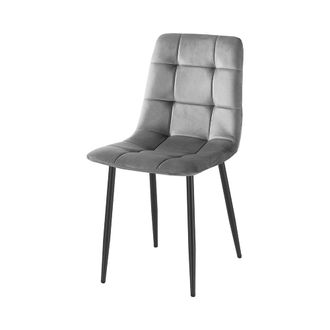 Oresteluchetta Juego De 4 Sillas De Comedor Y Cocina De Terciopelo Con Efecto Acolchado Corf&ugrave; Stock - Gris