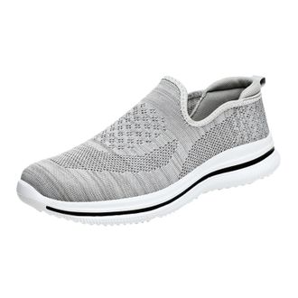 Generic 2026 Running Shoes Fashion Men Mesh Mountaineering Casual Sport Lace Up Solid Color Breathable Soft Bottom (Grey, 6.5)