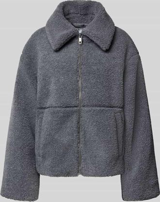 Jake*s Casual Fleecejacke mit Eingrifftaschen in Mittelgrau Melange, Größe 38