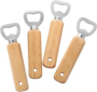 OEM Abridores De Botellas De Madera, Juego De 4 Piezas De Pr&aacute;cticos Abridores De Botellas De Cerveza, Sidra, Bares Y Electrodom&eacute;sticos