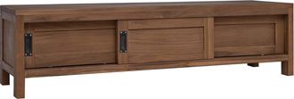 vidaXL Mueble De Tv 110 X 30 X 30 Cm Madera De Teca Maciza Natural Vidaxl