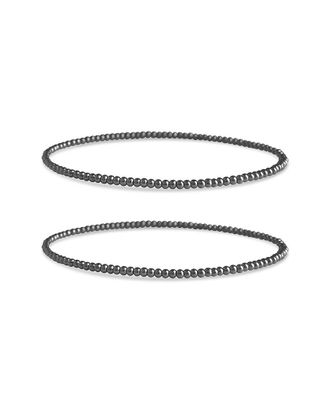 Sterling Forever Silver Beaded Stretch Bracelet Set