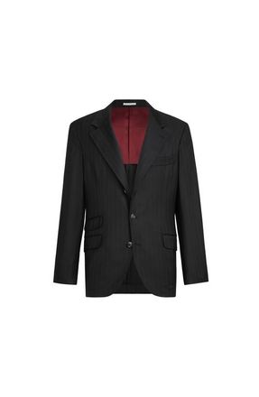 Brunello Cucinelli Chalk stripe unconstructed Cavallo blazer in Black at Nordstrom, Size 46 It