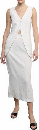 Enza Costa Linen Pencil Skirt In Undyed