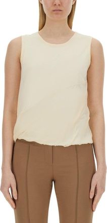 Helmut Lang Relaxed Fit Cotton Tank Top With Frayed Hem