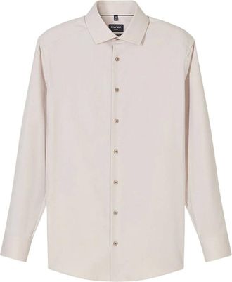 Olymp Olymp, Heren, Overhemden, Beige, Maat: XL Katoen