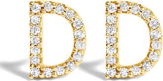 House of Brilliance 10K Gold 1/10 Cttw Diamond Initial A to Z Stud Earring