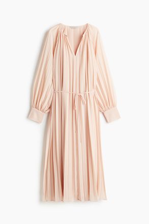 H&M Plissiertes Chiffonkleid - Puderrosa