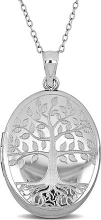 Delmar Tree Of Life Oval Locket Pendant Necklace in Silver at Nordstrom Rack