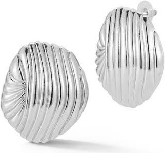 Sphera Milano Ribbed Statement Stud Earrings in Silver at Nordstrom Rack