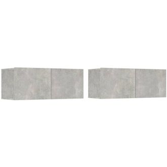 vidaXL Vidaxl - tv Cabinets 2 pcs Concrete Grey 80x30x30 cm Engineered Wood