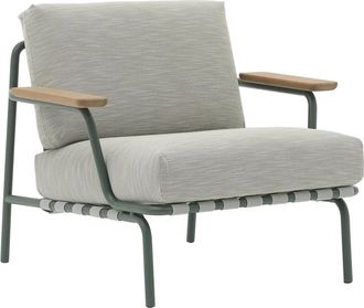 MUUTO Settle Outdoor Lounge Chair, gr&uuml;n / dunkelgr&uuml;n (Stoff Ribbed Weave 2)