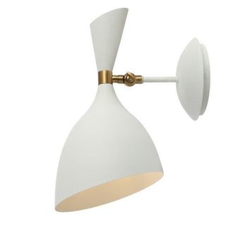 Jonathan Y Designs Josef Iron Retro LED Wall Sconce in White/brass Gold at Nordstrom