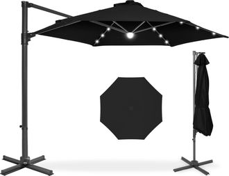 Best Choice Products 10ft 360&deg; Rotating Cantilever Easy Auto Open Patio Umbrella w/ Solar LED Lights