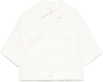 Max Mara Linnen overhemd - Dames - Blouses & Shirts - Wit - Maat: 3XS Linnen