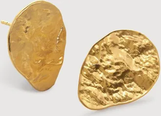 Monica Vinader Gold Capri Teardrop Stud Earrings