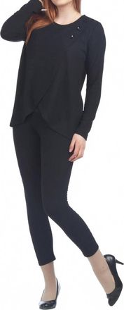 Papillon Crossover 3 Button Top In Black