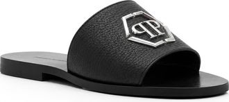 Philipp Plein Platte Sandalen Hexagon