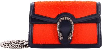 Gucci Orange Wool & Leather Dionysus Bag Super Mini (Authentic Pre-Loved)