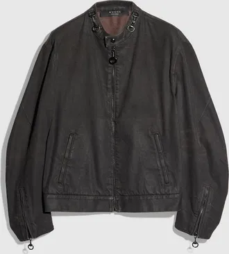 Gucci Cotton Viscose Denim Jacket With Horsebit, Size 44 IT, Brown