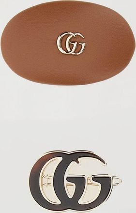 Gucci Set 2 fermagli Gucci in metallo e pelle