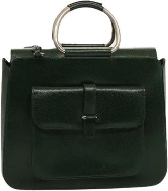 Gucci Pre-owned Handbags, female, Green, Size: ONE SIZE Pre-owned Vintage Leather Handbag