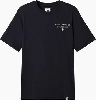 Pretty Green Mens Pretty Green Refractive Black T-Shirt - Size: 40