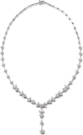 The Diamond Store 5.00ct Lab Diamond Flower Drop Necklace in 9K White Gold H/SI