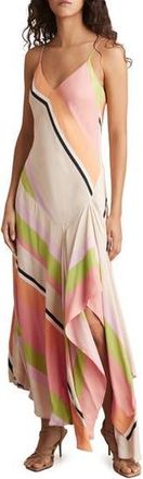 Reiss Hallia Stripe Drop Waist Maxi Dress in Pink/Green at Nordstrom Rack, Size 2 Us / 6 Uk
