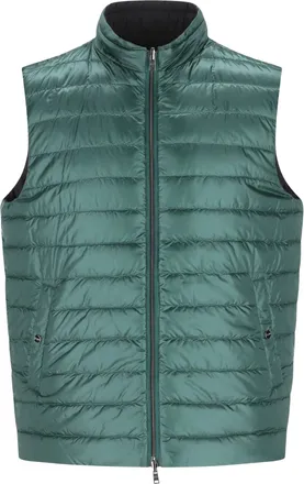 Herno Green Piumino Reversibile Smanicato Puffer Vest