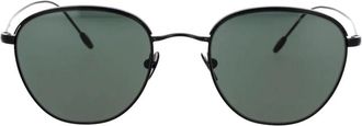 Giorgio Armani Vierkante Metalen Zonnebril Groene Lenzen - unisex - Zonnebrillen - Zwart - 51 MM - Accessoires