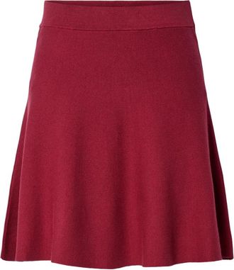 Y.A.S Rode Gebreide Rok - Uitlopende Stijl - Dames - Korte rokken - Rood - M - Polyester - Rokken