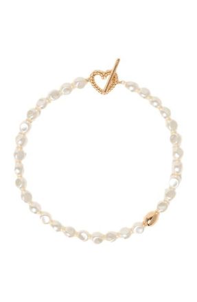 Maje Pearl choker necklace in Gold at Nordstrom