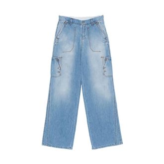 Ermanno Scervino Wide Jeans, female, Blue, Size: XS Wide Jeans