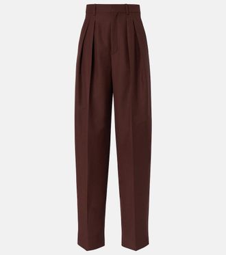 Saint Laurent Wool and mohair wide-leg pants