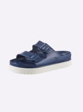 Heine Pantolette HEINE, Damen, Gr. 36, blau (marine), Synthetik, Schuhe Pantolette