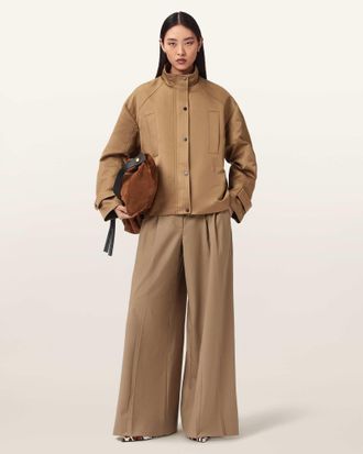 AllSaints Polyester Luellah Oversized Jacket, Size: XS