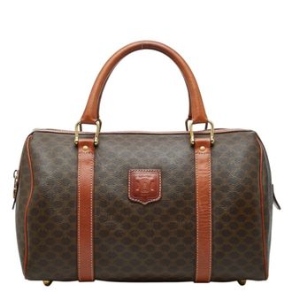 Celine Brown Pvc Leather Boston Bag (Pre-Owned)