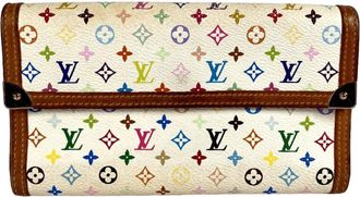 Louis Vuitton Monogram Multi-Color White Yellow Monogram Multicolore Long Wallet (Tri-Fold) (Pre-Owned)