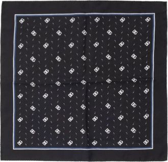 Dolce & Gabbana DG Print Pochet Vierkant - Heren - Accessoires - Zwart - ONE Size - Accessoires