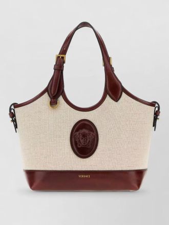 Versace canvas riviere tote bag contrast trim