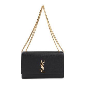Saint Laurent Tassen, Dames, Zwart, ONE Size, Leer, Saffiano Leren Schoudertas