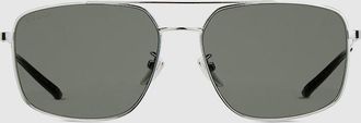 Gucci Specialized Fit Navigator Sunglasses, Silver