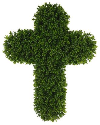 Creative Displays Inc. Uv-Rated Outdoor Green Boxwood Cross
