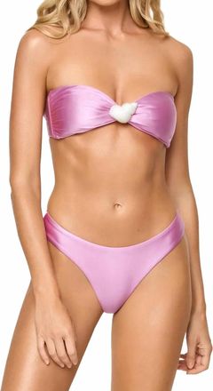 L*Space Luminescent Bikini Top In Mauve Satin