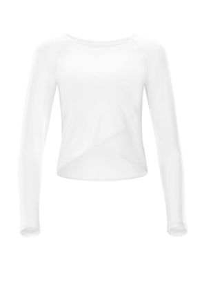 Winshape Langarmshirt WINSHAPE Cropped Functional Light and Soft, Damen, Gr. XXL, weiss (ivory), 85% Polyester, 15% Elasthan, Rundhals, Shirts Langarmshirt, Ov