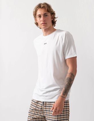 HUGO BOSS Mens BOSS Green Tee Active Mens T-Shirt - White 100 - Size: 44